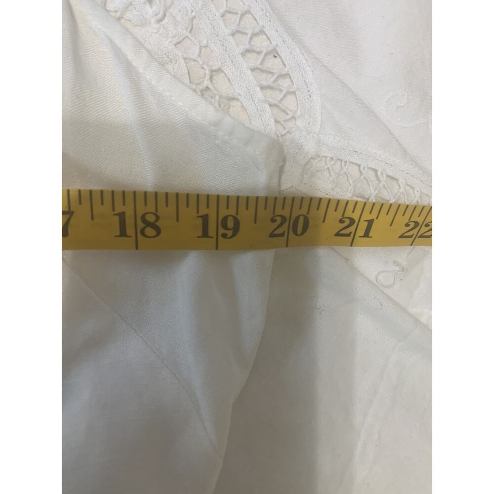 Loft Dress Womens Size 12 White Linen Blend Sleeveless Button Front Beachy Vacay - Picture 4 of 10